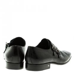 مملوكة مسبقًا حذاء دربي لوي فيتون إبزيم جلد انفيني أسود مقاس 42