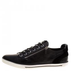 Louis Vuitton Damier Graphite Leather and Suede Punchy Sneakers Size 46