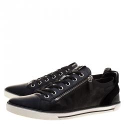 Louis Vuitton Damier Graphite Leather and Suede Punchy Sneakers Size 46