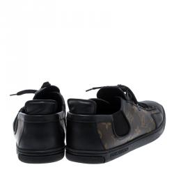 Pre Owned حذاء رياضي لوي فيتون سلالوم كانفاس بني مونوغرامي بعنق قصير مقاس 42