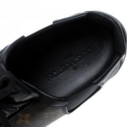 Pre Owned  حذاء رياضي لوي فيتون سلالوم كانفاس بني مونوغرامي بعنق قصير مقاس 42