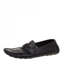 Pre Owned Louis Vuitton Black Leather Monte Carlo Loafers Size 46