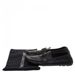 Pre Owned Louis Vuitton Black Leather Monte Carlo Loafers Size 46