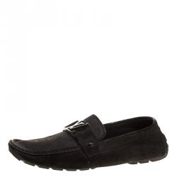 Louis Vuitton Black Suede Monte Carlo Loafers Size 43