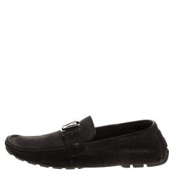 Louis Vuitton Black Suede Monte Carlo Loafers Size 43