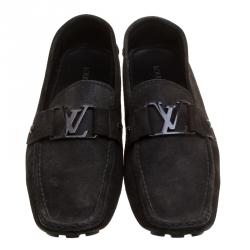 Louis Vuitton Black Suede Monte Carlo Loafers Size 43