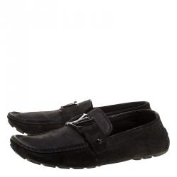 Louis Vuitton Black Suede Monte Carlo Loafers Size 43