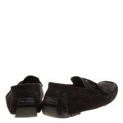 Louis Vuitton Black Suede Monte Carlo Loafers Size 43