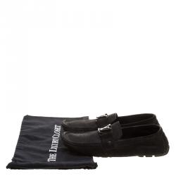 Louis Vuitton Black Suede Monte Carlo Loafers Size 43