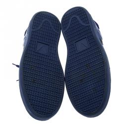 Pre Owned Louis Vuitton Blue Damier Infini Leather Frontrow Sneaker Size 43.5