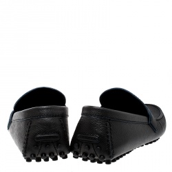 Pre Owned Louis Vuitton Black Leather Hockenheim Loafers Size 43