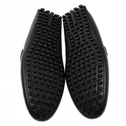 Pre Owned Louis Vuitton Black Leather Hockenheim Loafers Size 43