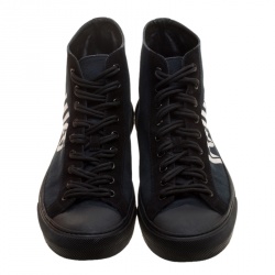 Pre Owned حذاء رياضي لوي فيتون تاتوو كانفاس أزرق بعنق مرتفع مقاس 42.5