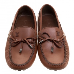 Louis Vuitton Brown Leather Arizona Loafers Size 42