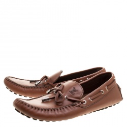 Louis Vuitton Brown Leather Arizona Loafers Size 42