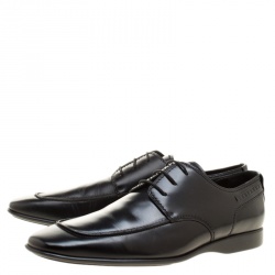 Pre Owned حذاء لوي فيتون دربي أربطة جلد أسود مقاس 43.5