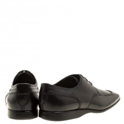 Pre Owned حذاء لوي فيتون دربي أربطة جلد أسود مقاس 43.5