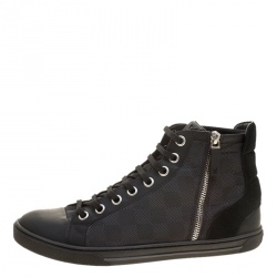 Louis Vuitton, Shoes, Louis Vuitton Damier Black Zip Sneakers Lv 85 95us