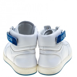 Louis Vuitton White Leather High Top Sneakers Size 44