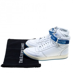 Louis Vuitton White Leather High Top Sneakers Size 44
