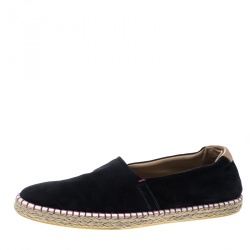 Pre Owned Louis Vuitton Black Suede Slip On Espadrilles Size 45