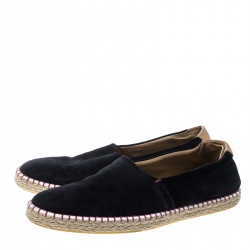 Pre Owned Louis Vuitton Black Suede Slip On Espadrilles Size 45