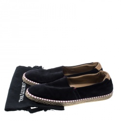 Pre Owned Louis Vuitton Black Suede Slip On Espadrilles Size 45