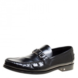 Pre Owned Louis Vuitton Black Leather Major Loafers Size 43