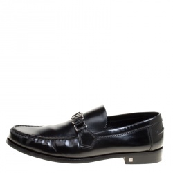Pre Owned Louis Vuitton Black Leather Major Loafers Size 43