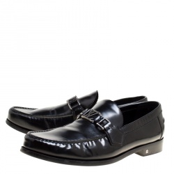 Pre Owned Louis Vuitton Black Leather Major Loafers Size 43