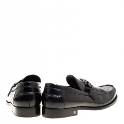 Pre Owned Louis Vuitton Black Leather Major Loafers Size 43