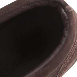 Pre Owned Louis Vuitton Brown Suede Sneaker Boots Size 43.5