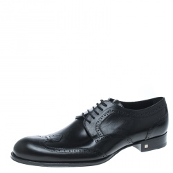 Louis Vuitton Black Brogue Leather Derby Size 43.5