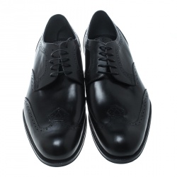 Louis Vuitton Black Brogue Leather Derby Size 43.5