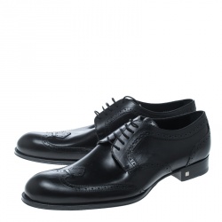 Louis Vuitton Black Brogue Leather Derby Size 43.5
