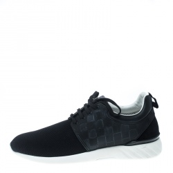 Louis Vuitton Black Mesh and Damier Embossed Rubber Fastlane Sneakers Size 44