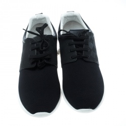 Louis Vuitton Black Mesh and Damier Embossed Rubber Fastlane Sneakers Size 44