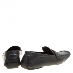 Pre Owned Louis Vuitton Black Leather Monte Carlo Loafers Size 44