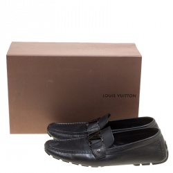 Pre Owned Louis Vuitton Black Leather Monte Carlo Loafers Size 44