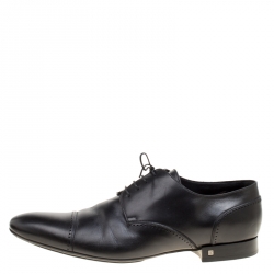 Louis Vuitton Black Leather Lace Up Derby Size 44.5