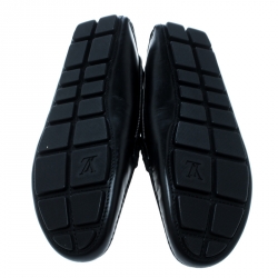 Louis Vuitton Black Leather Shade Penny Loafers Size 41