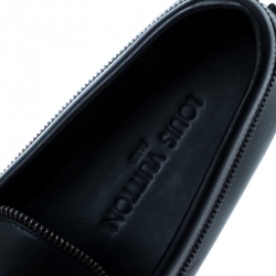 Louis Vuitton Black Leather Shade Penny Loafers Size 41