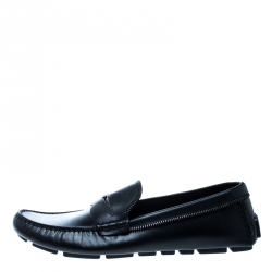 Louis Vuitton Black Leather Shade Penny Loafers Size 41