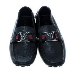 Louis Vuitton Black Leather Monte Carlo Loafers Size 41