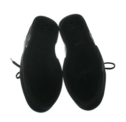 Pre Owned Louis Vuitton Brown/Black Monogram Canvas and Leather Match Up Low Top Sneakers Size 43