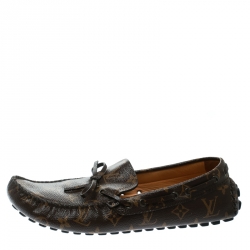 Louis Vuitton Brown Monogram Canvas Arizona Loafers Size 43
