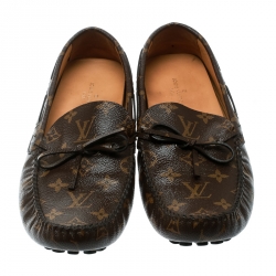 Louis Vuitton Brown Monogram Canvas Arizona Loafers Size 43