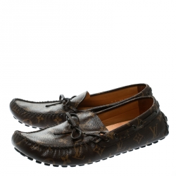 Louis Vuitton Brown Monogram Canvas Arizona Loafers Size 43