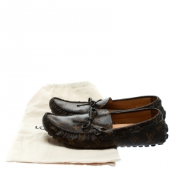 Louis Vuitton Brown Monogram Canvas Arizona Loafers Size 43