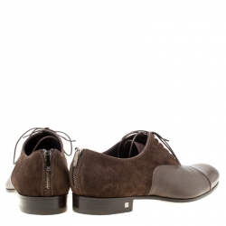 Louis Vuitton Brown Suede and Leather Ardoise Atlas Oxfords Size 41.5
